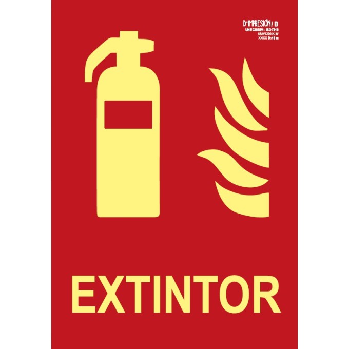 Señal extintor contra incendios clase B 29,7 x 21cm PVC