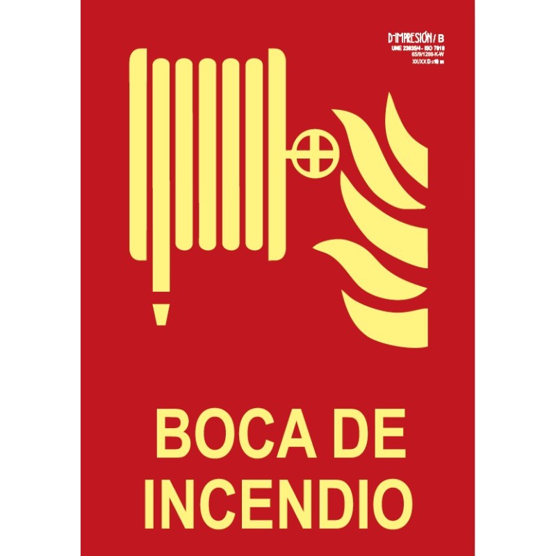 Señal extintor boca de incendios clase B 29,7 x 21cm PVC