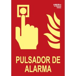 Señal pulsador de alarma clase B 29,7 x 21cm PVC