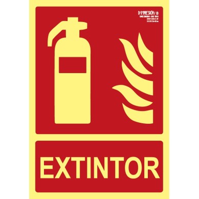 Señal extintor contra incendios clase B 29,7 x 21cm PVC