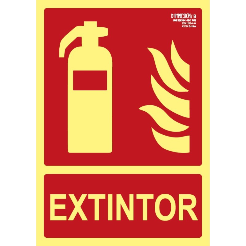 Señal extintor contra incendios clase B 29,7 x 21cm PVC