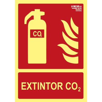 Señal extintor CO2 clase B 29,7 x 21cm PVC