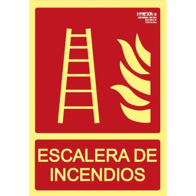 Señal escalera de incendios clase B 29,7 x 21cm PVC