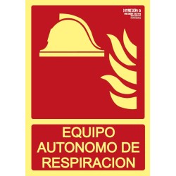 Señal equipo autónomo de respiracion clase B 29,7 x 21cm PVC