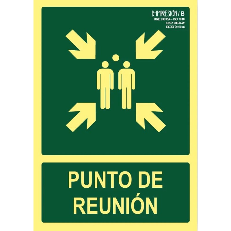 Señal punto de reunion clase B 29,7 x 21cm PVC