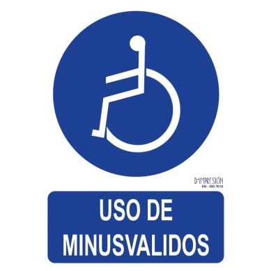 Señal uso de minusválidos ISO 7010 29,7x 21cm PVC