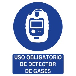 Señal uso obligatorio de detector de gases ISO 7010 29,7x 21cm PVC