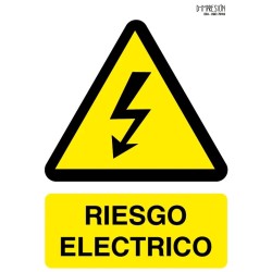 Señal riesgo electrico ISO 7010 29,7x 21cm PVC