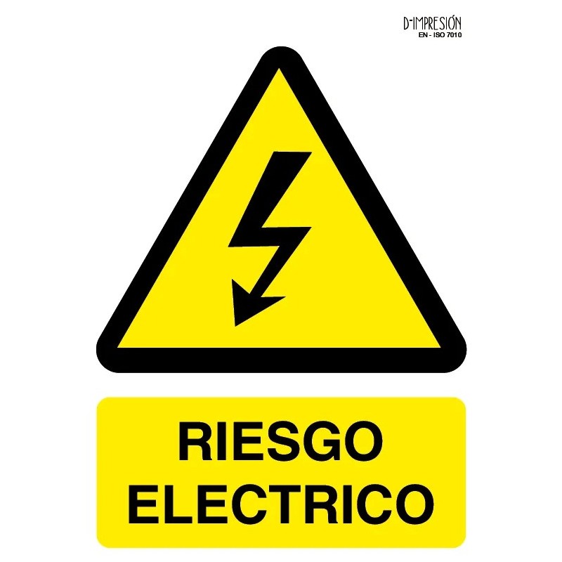 Señal riesgo electrico ISO 7010 29,7x 21cm PVC