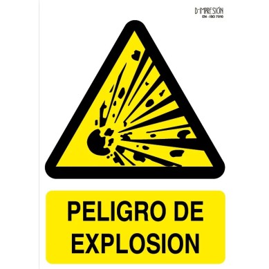 Señal peligro de explosión ISO 7010 29,7x 21cm PVC