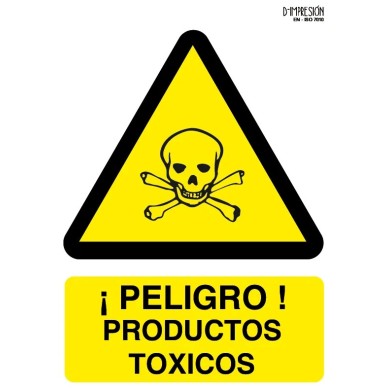 Señal peligro productos tóxicos ISO 7010 29,7x 21cm PVC