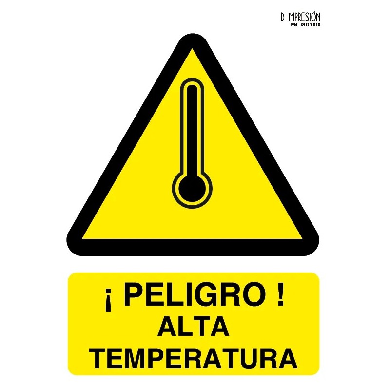 Señal peligro alta temperatura ISO 7010 29,7x 21cm PVC