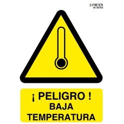 Señal peligro baja temperatura ISO 7010 29,7x 21cm PVC