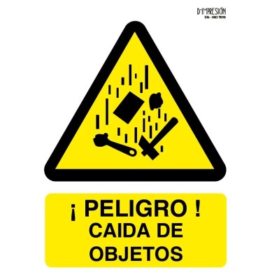 Señal peligro caída de objetos ISO 7010 29,7x 21cm PVC