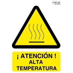 Señal atención alta temperatura ISO 7010 29,7x 21cm PVC