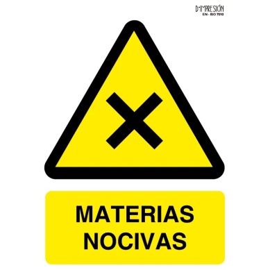 Señal materias nocivas ISO 7010 29,7x 21cm PVC