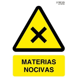 Señal materias nocivas ISO 7010 29,7x 21cm PVC