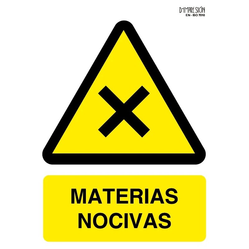 Señal materias nocivas ISO 7010 29,7x 21cm PVC