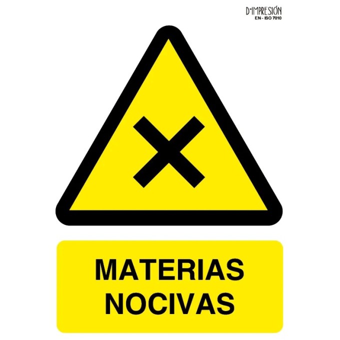 Señal materias nocivas ISO 7010 29,7x 21cm PVC