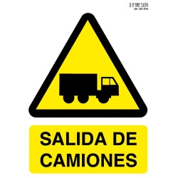 Señal salida de camiones ISO 7010 29,7x 21cm PVC