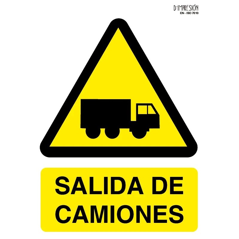 Señal salida de camiones ISO 7010 29,7x 21cm PVC