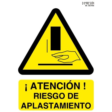 Señal riesgo de aplastamiento ISO 7010 29,7x 21cm PVC