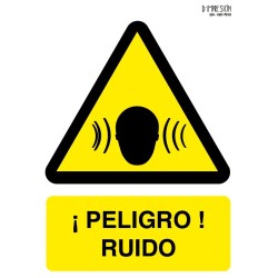 Señal peligro ruido ISO 7010 29,7x 21cm PVC