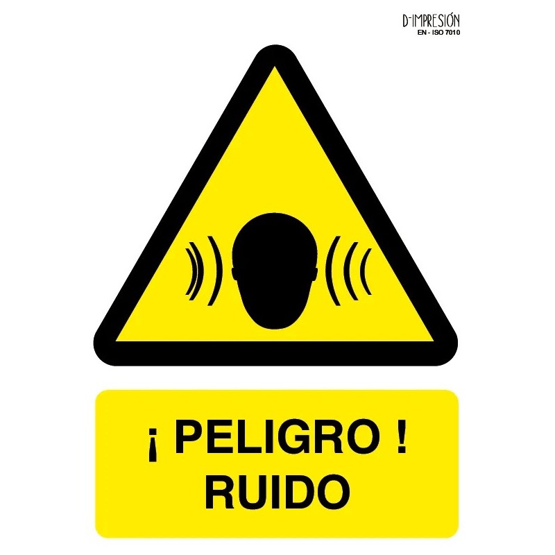 Señal peligro ruido ISO 7010 29,7x 21cm PVC