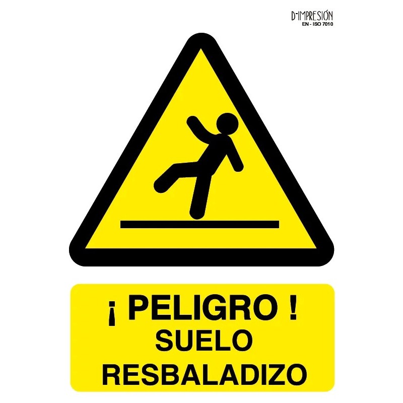 Señal peligro suelo resbaladizo ISO 7010 29,7x 21cm PVC