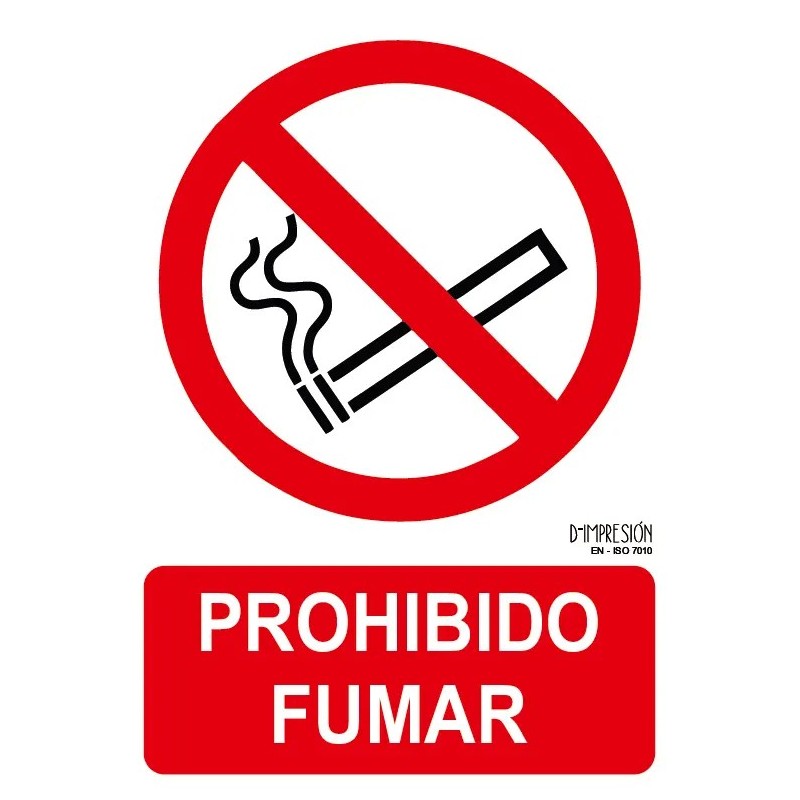 Señal prohibido fumar ISO 7010 29,7x 21cm PVC