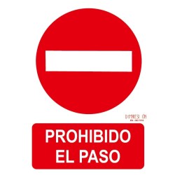 Señal prohibido el paso ISO 7010 29,7x 21cm PVC