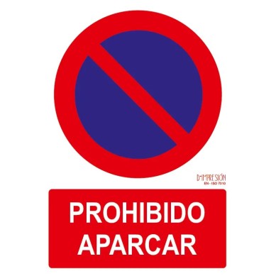 Señal prohibido aparcar ISO 7010 29,7x 21cm PVC