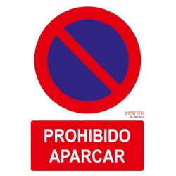 Señal prohibido aparcar ISO 7010 29,7x 21cm PVC