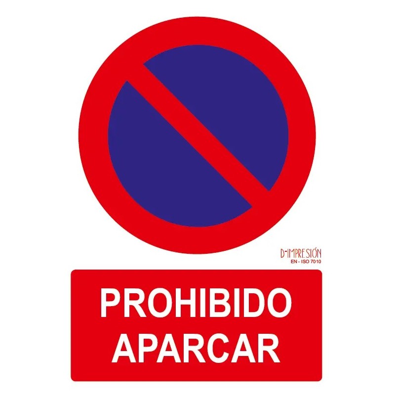 Señal prohibido aparcar ISO 7010 29,7x 21cm PVC