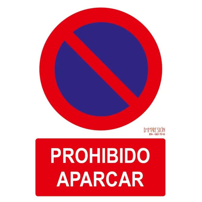 Señal prohibido aparcar ISO 7010 29,7x 21cm PVC