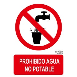 Señal prohibido agua no potable ISO 7010 29,7x 21cm PVC