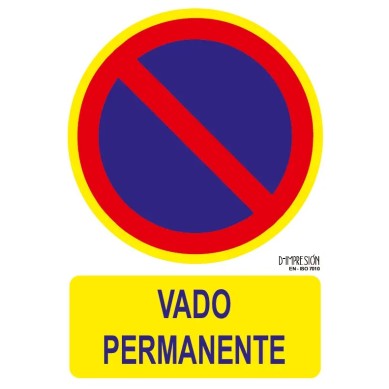 Señal vado permanente ISO 7010 29,7x 21cm PVC