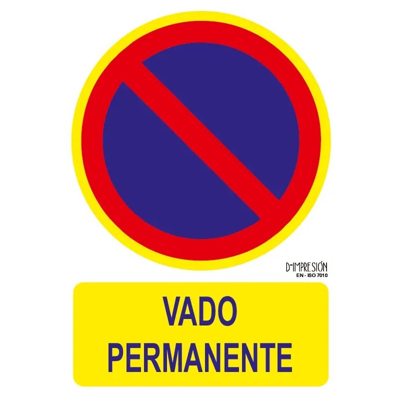 Señal vado permanente ISO 7010 29,7x 21cm PVC