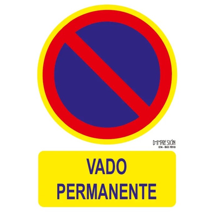 Señal vado permanente ISO 7010 29,7x 21cm PVC